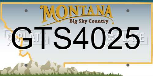 GTS4025 Montana License Plate