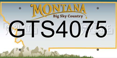 GTS4075 Montana License Plate