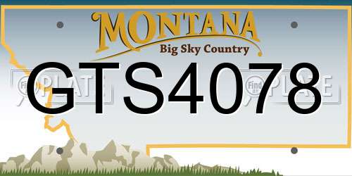 GTS4078 Montana License Plate