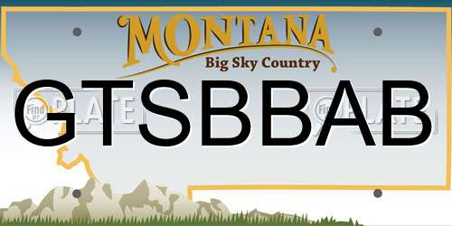 GTSBBAB Montana License Plate