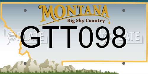 GTT098 Montana License Plate