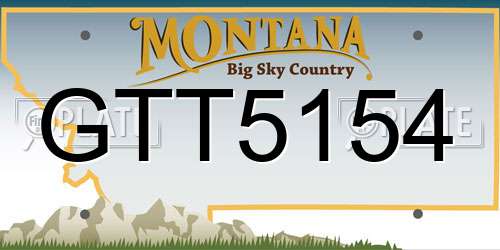 GTT5154 Montana License Plate