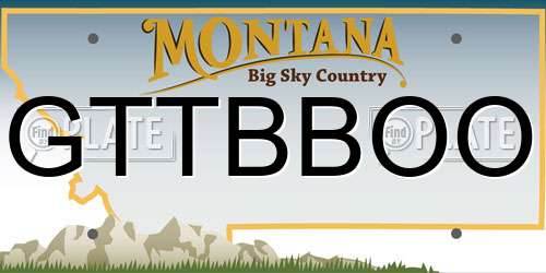 GTTBBOO Montana License Plate