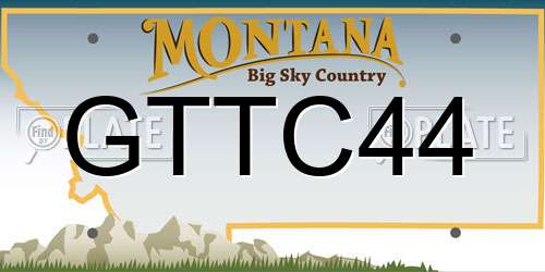 GTTC44 Montana License Plate