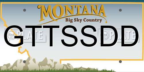 GTTSSDD Montana License Plate