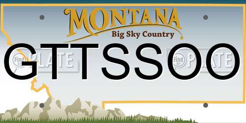 GTTSSOO Montana License Plate