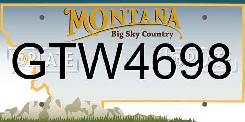 GTW4698 Montana License Plate