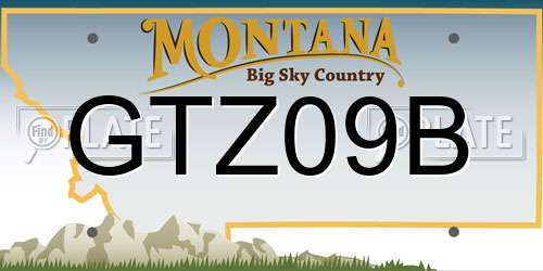 GTZ09B Montana License Plate
