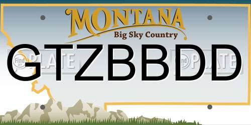 GTZBBDD Montana License Plate