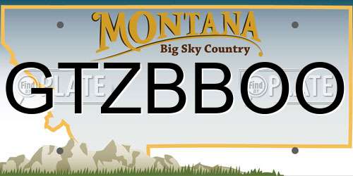 GTZBBOO Montana License Plate