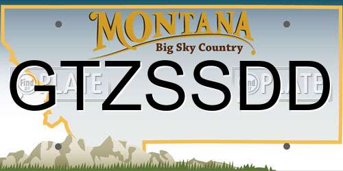 GTZSSDD Montana License Plate