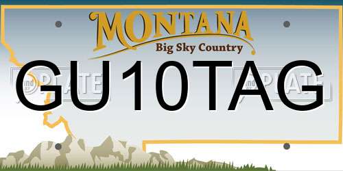 GU10TAG Montana License Plate