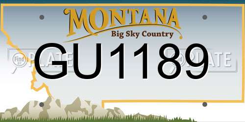 GU1189 Montana License Plate