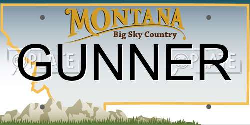 GUNNER Montana License Plate