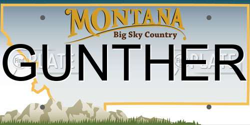 GUNTHER Montana License Plate