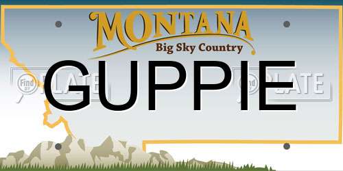 GUPPIE Montana License Plate