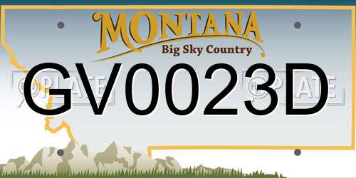 GV0023D Montana License Plate