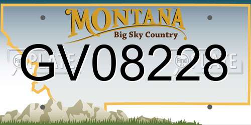 GV08228 Montana License Plate