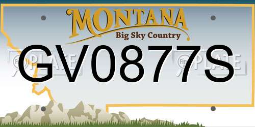 GV0877S Montana License Plate