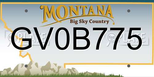 GV0B775 Montana License Plate