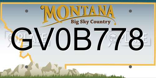 GV0B778 Montana License Plate