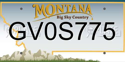 GV0S775 Montana License Plate