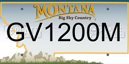 GV1200M Montana License Plate