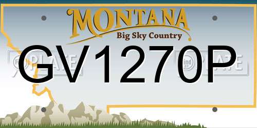 GV1270P Montana License Plate