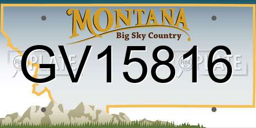 GV15816 Montana License Plate