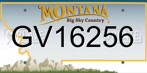 GV16256 Montana License Plate