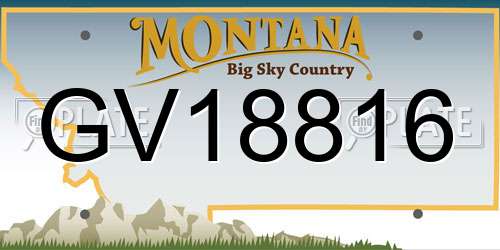 GV18816 Montana License Plate