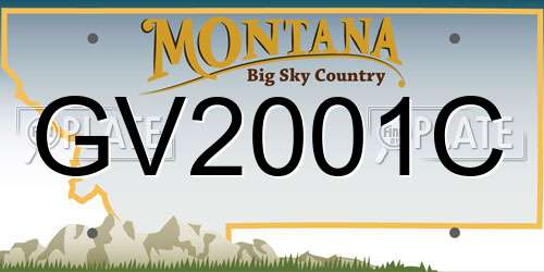 GV2001C Montana License Plate