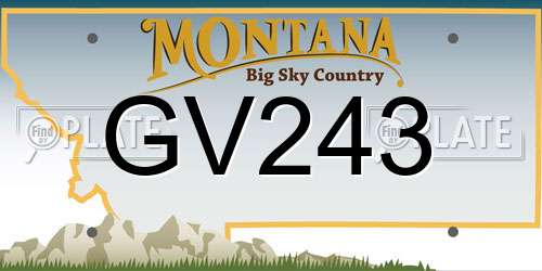 GV243 Montana License Plate