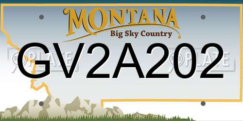 GV2A202 Montana License Plate