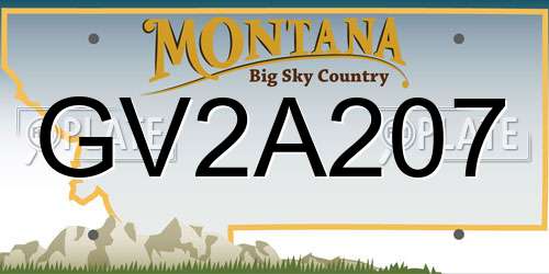 GV2A207 Montana License Plate