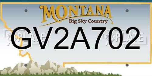 GV2A702 Montana License Plate