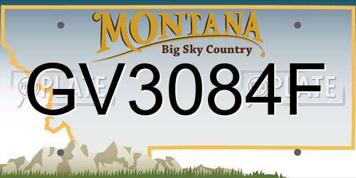 GV3084F Montana License Plate