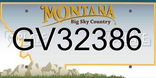 GV32386 Montana License Plate