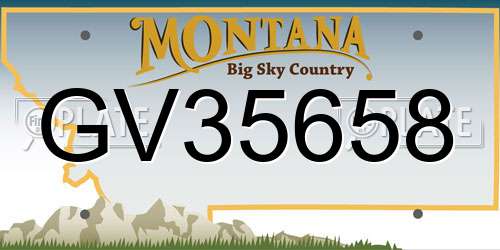 GV35658 Montana License Plate