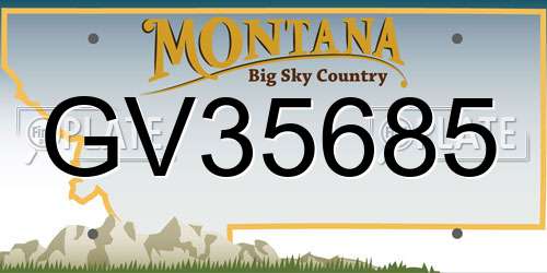 GV35685 Montana License Plate