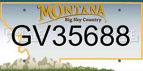 GV35688 Montana License Plate