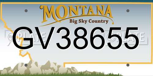 GV38655 Montana License Plate