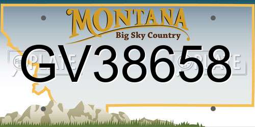 GV38658 Montana License Plate