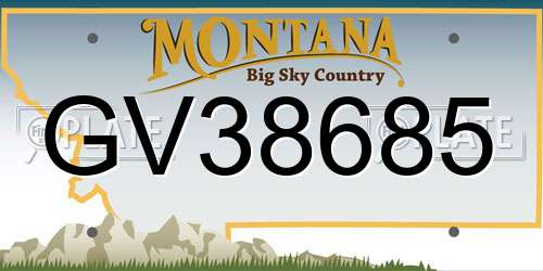 GV38685 Montana License Plate