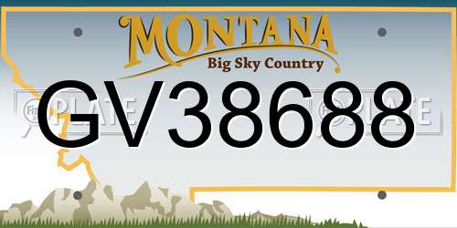 GV38688 Montana License Plate
