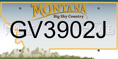 GV3902J Montana License Plate