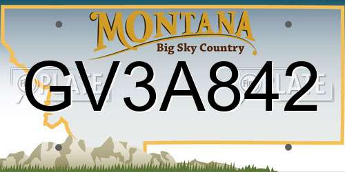 GV3A842 Montana License Plate