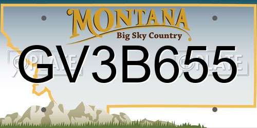 GV3B655 Montana License Plate