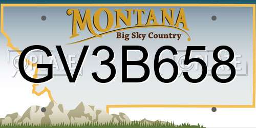 GV3B658 Montana License Plate