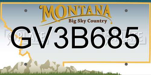 GV3B685 Montana License Plate